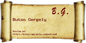 Butso Gergely névjegykártya
